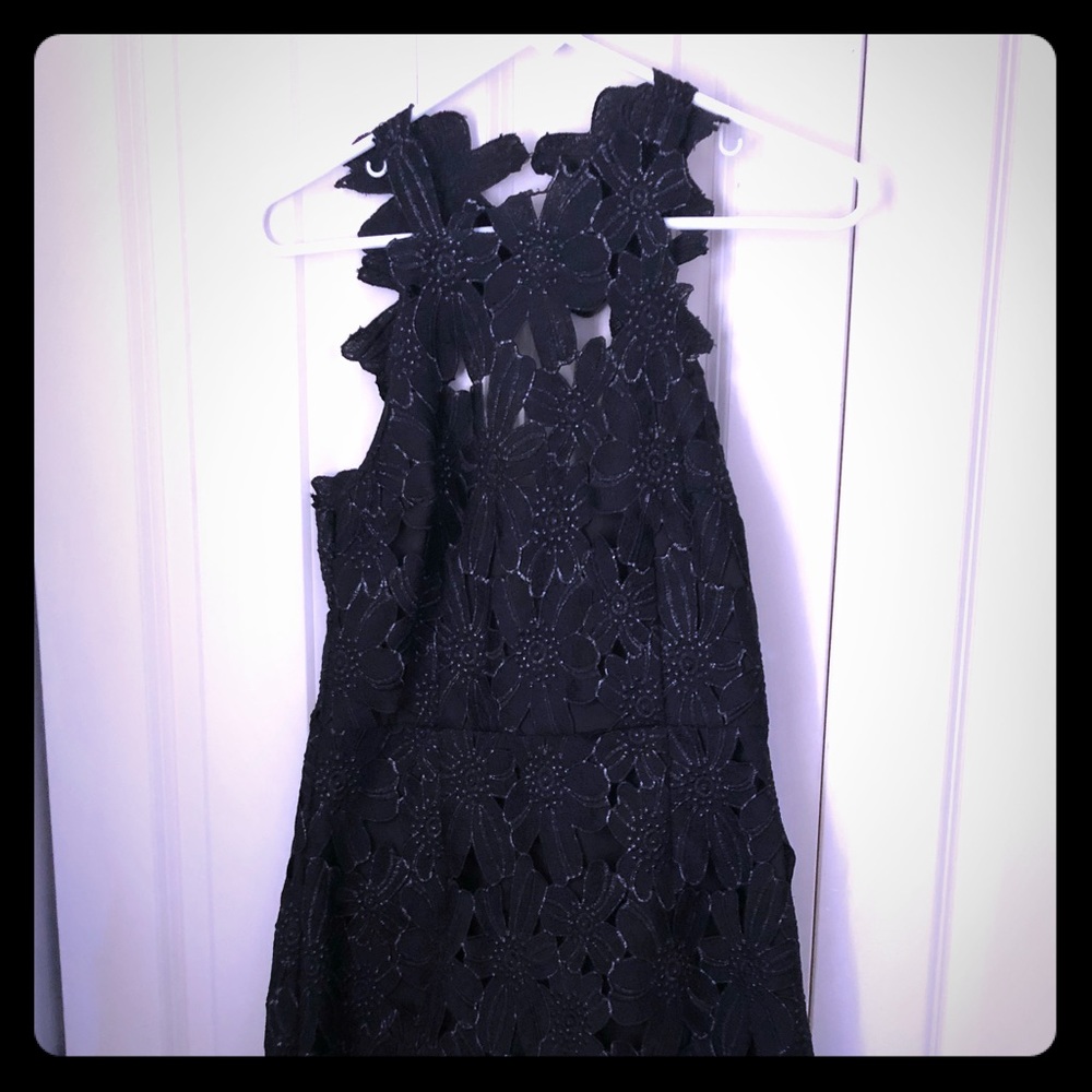 Women’s black, lacy cocktail dress - M